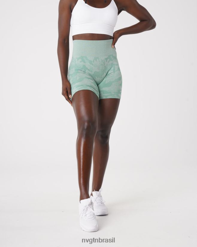 NVGTN fitness mulheres shorts camuflados sem costura verde sálvia NNJ66L442