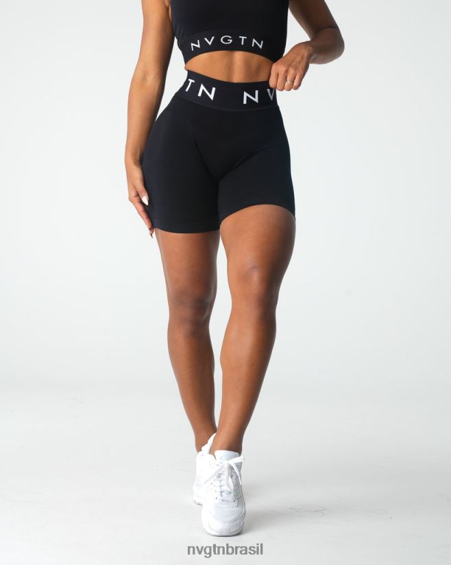 NVGTN fitness mulheres shorts esportivos sem costura preto NNJ66L430
