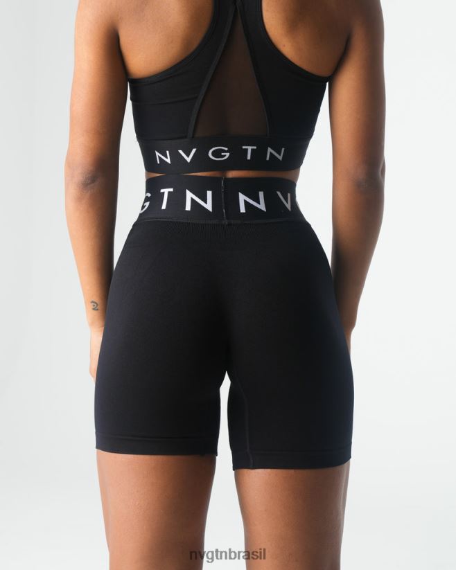 NVGTN fitness mulheres shorts esportivos sem costura preto NNJ66L430