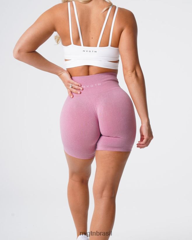 NVGTN fitness mulheres shorts profissionais sem costura rosa pastel NNJ66L384