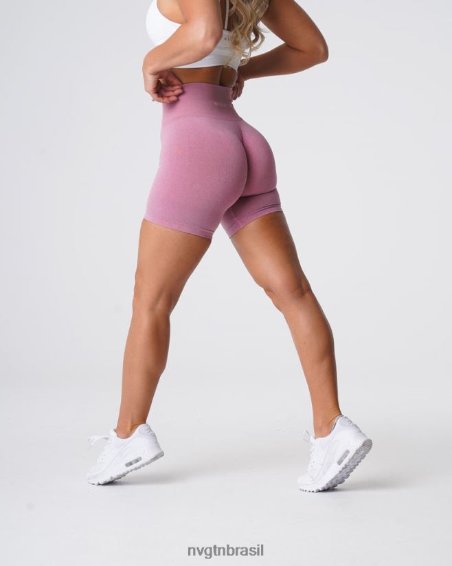 NVGTN fitness mulheres shorts profissionais sem costura rosa pastel NNJ66L384