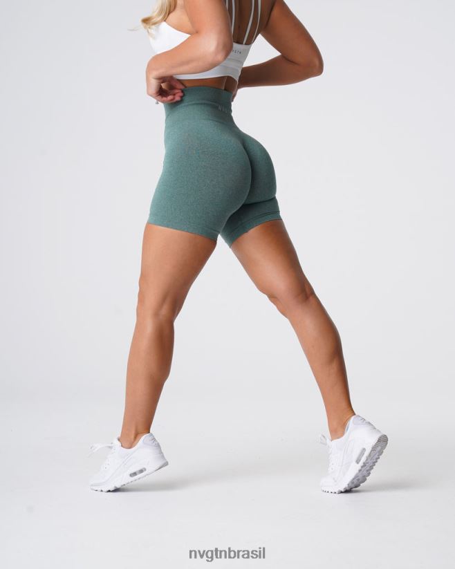 NVGTN fitness mulheres shorts profissionais sem costura verde floresta NNJ66L370