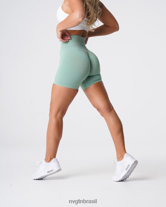 NVGTN fitness mulheres shorts profissionais sem costura verde sálvia NNJ66L363
