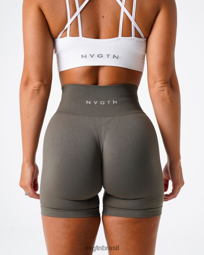 NVGTN fitness mulheres shorts sólidos sem costura Oliva NNJ66L451