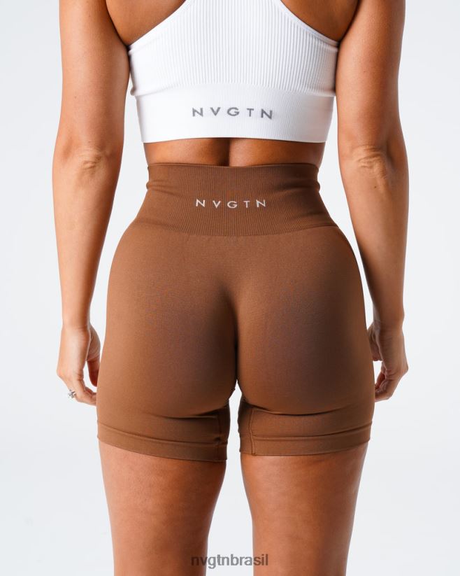 NVGTN fitness mulheres shorts sólidos sem costura caramelo NNJ66L452