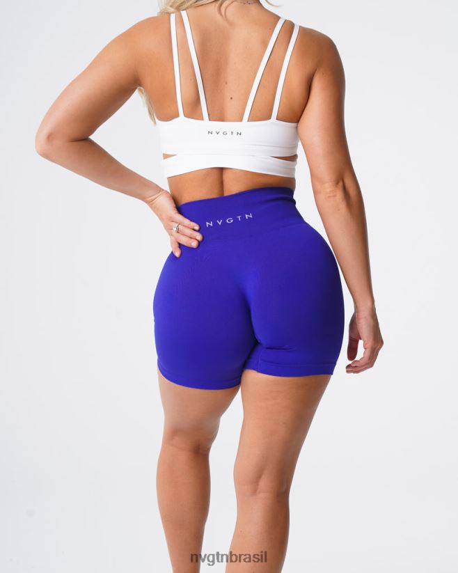 NVGTN fitness mulheres shorts sólidos sem costura cobalto NNJ66L459