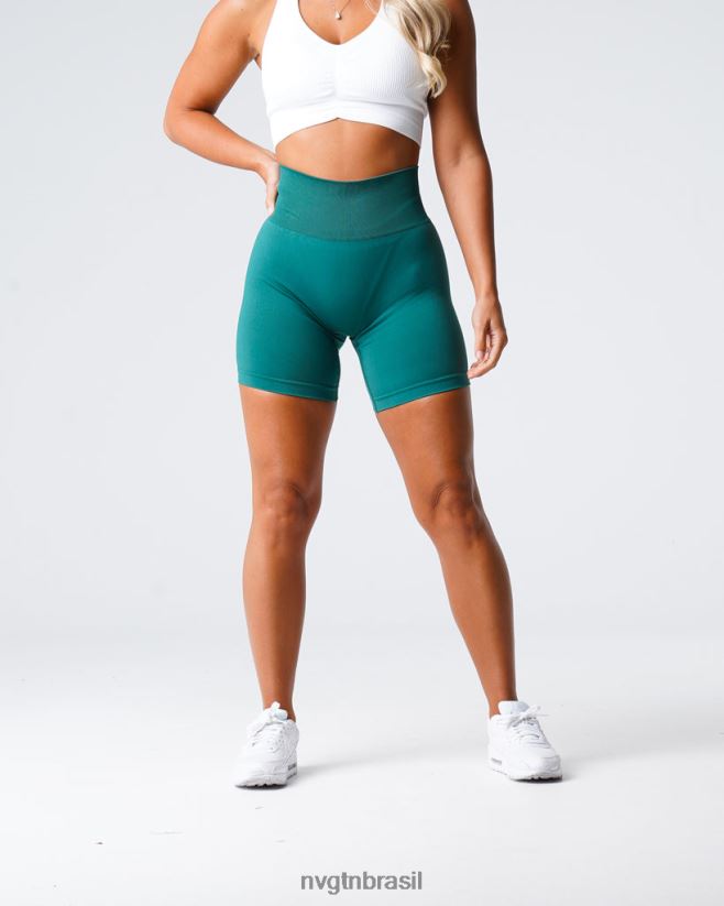 NVGTN fitness mulheres shorts sólidos sem costura esmeralda NNJ66L461