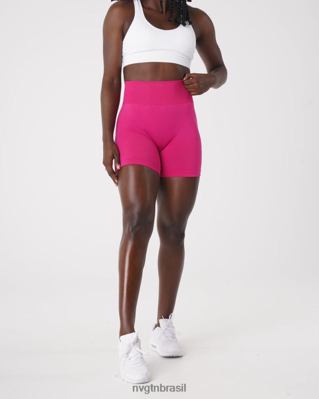 NVGTN fitness mulheres shorts sólidos sem costura magenta NNJ66L462