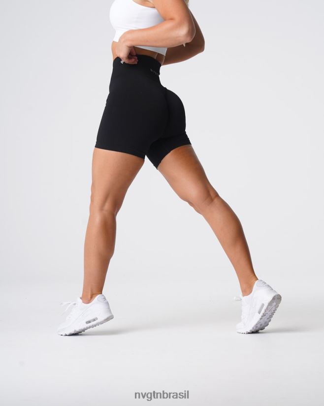 NVGTN fitness mulheres shorts sólidos sem costura preto NNJ66L429