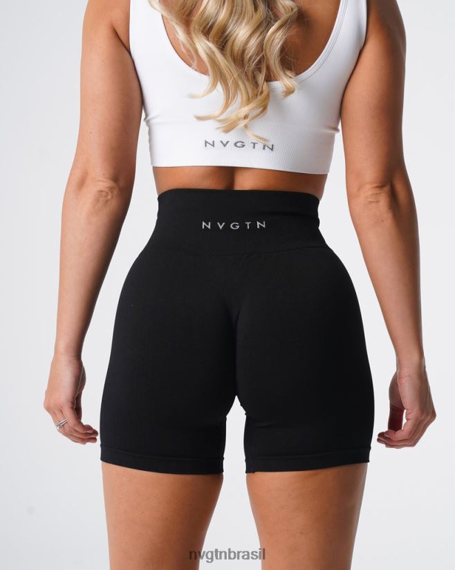 NVGTN fitness mulheres shorts sólidos sem costura preto NNJ66L429