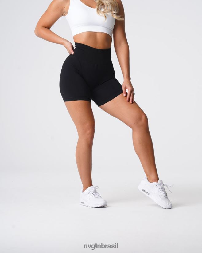 NVGTN fitness mulheres shorts sólidos sem costura preto NNJ66L429