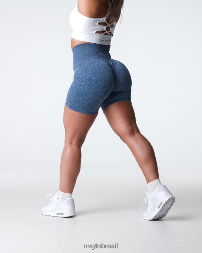 NVGTN fitness mulheres shorts sem costura azul ardósia NNJ66L399