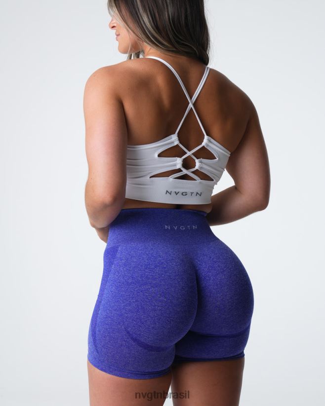 NVGTN fitness mulheres shorts sem costura com contorno azul elétrico NNJ66L330