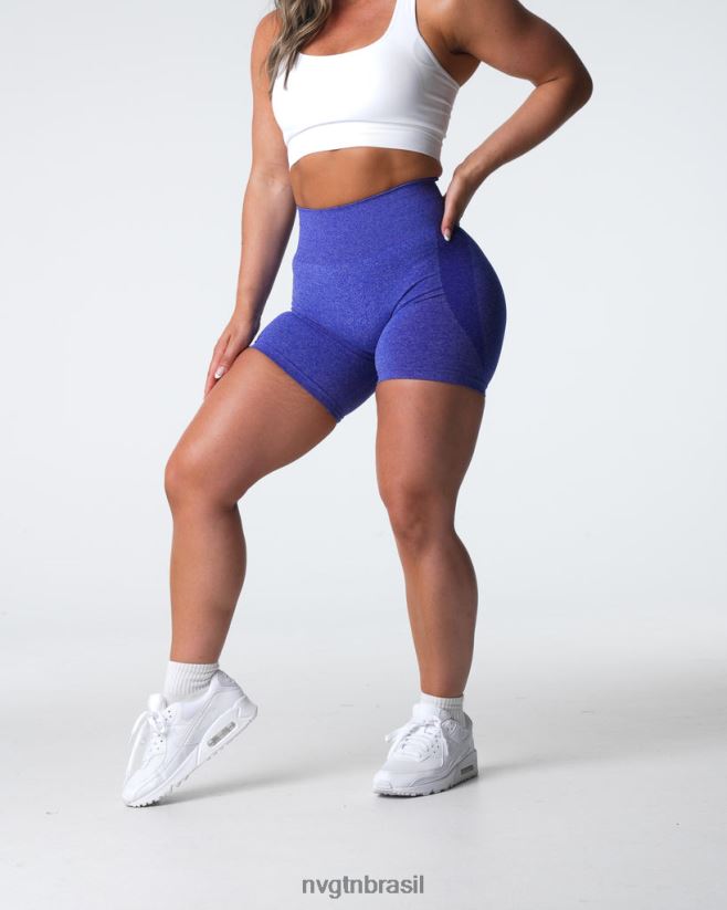 NVGTN fitness mulheres shorts sem costura com contorno azul elétrico NNJ66L330