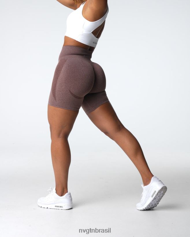 NVGTN fitness mulheres shorts sem costura com contorno cacau NNJ66L338