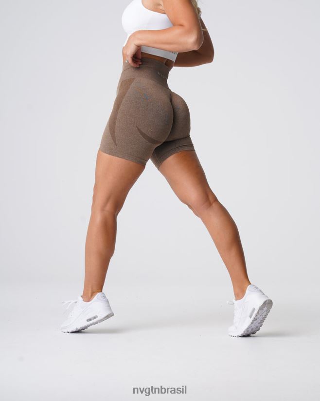 NVGTN fitness mulheres shorts sem costura com contorno café NNJ66L346