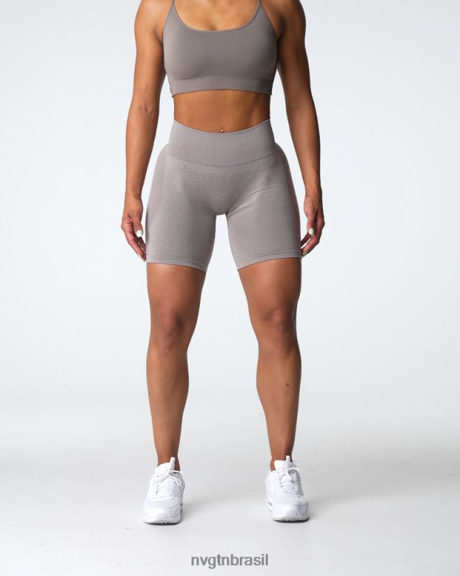 NVGTN fitness mulheres shorts sem costura com contorno cinza NNJ66L324