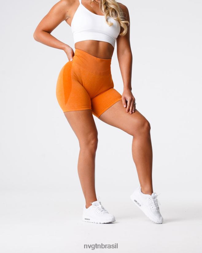 NVGTN fitness mulheres shorts sem costura com contorno laranja queimado NNJ66L352