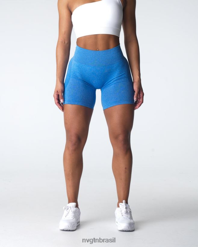 NVGTN fitness mulheres shorts sem costura com contorno oceano azul NNJ66L340