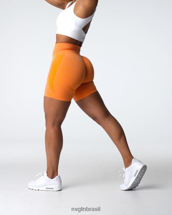 NVGTN fitness mulheres shorts sem costura com contorno pôr do sol laranja NNJ66L332