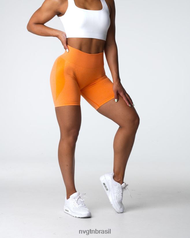NVGTN fitness mulheres shorts sem costura com contorno pôr do sol laranja NNJ66L332