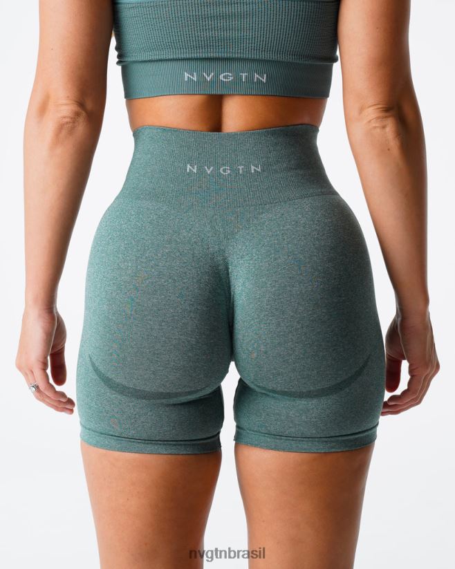 NVGTN fitness mulheres shorts sem costura com contorno verde floresta NNJ66L345