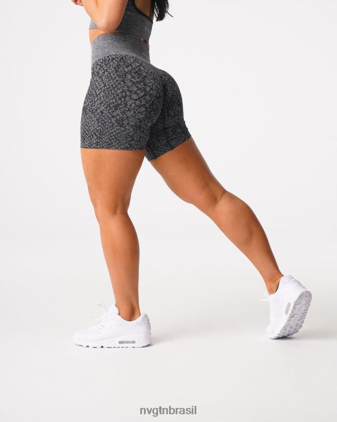 NVGTN fitness mulheres shorts sem costura de pele de cobra preto salpicado NNJ66L473