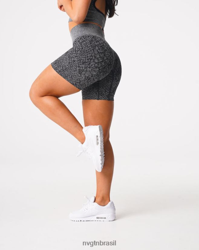 NVGTN fitness mulheres shorts sem costura de pele de cobra preto salpicado NNJ66L473