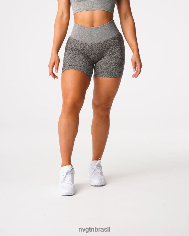 NVGTN fitness mulheres shorts sem costura de pele de cobra verde cáqui NNJ66L474