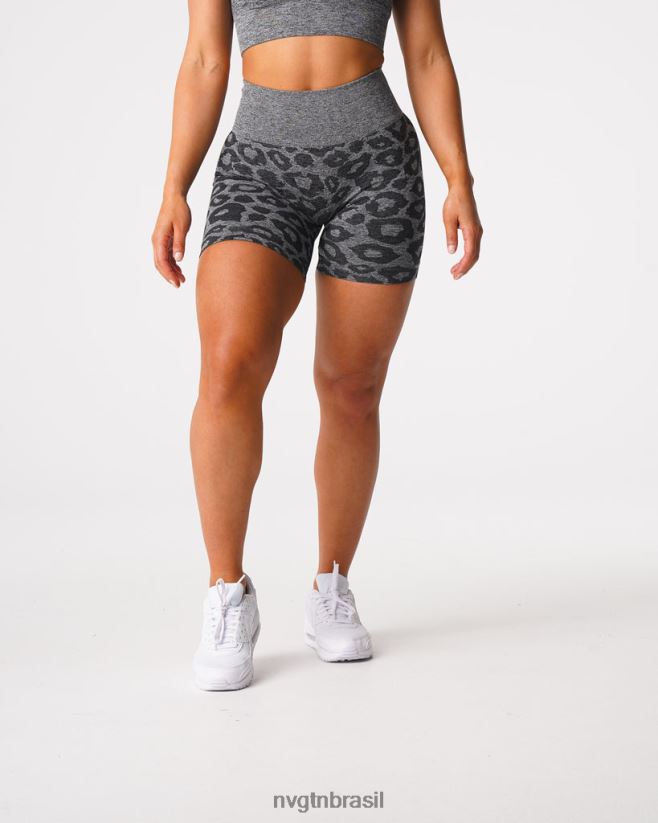 NVGTN fitness mulheres shorts sem costura leopardo preto salpicado NNJ66L467