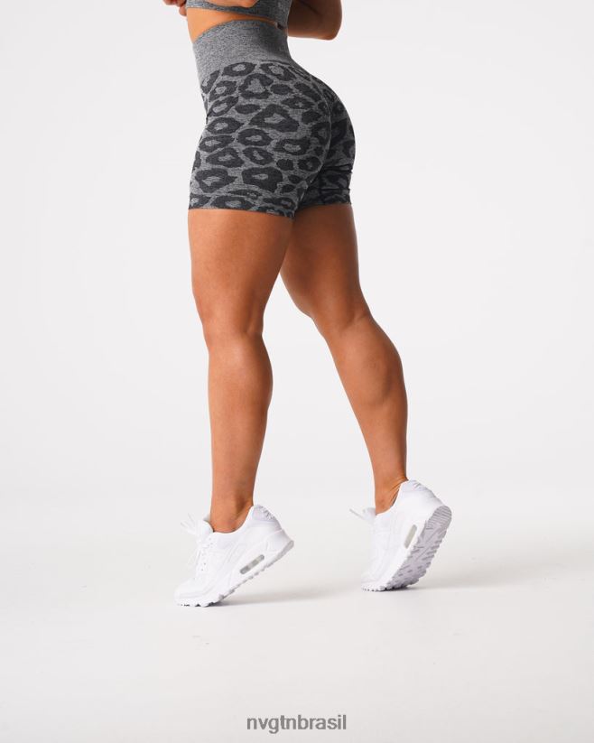 NVGTN fitness mulheres shorts sem costura leopardo preto salpicado NNJ66L467
