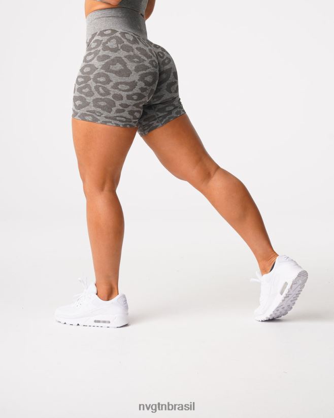 NVGTN fitness mulheres shorts sem costura leopardo verde cáqui NNJ66L468