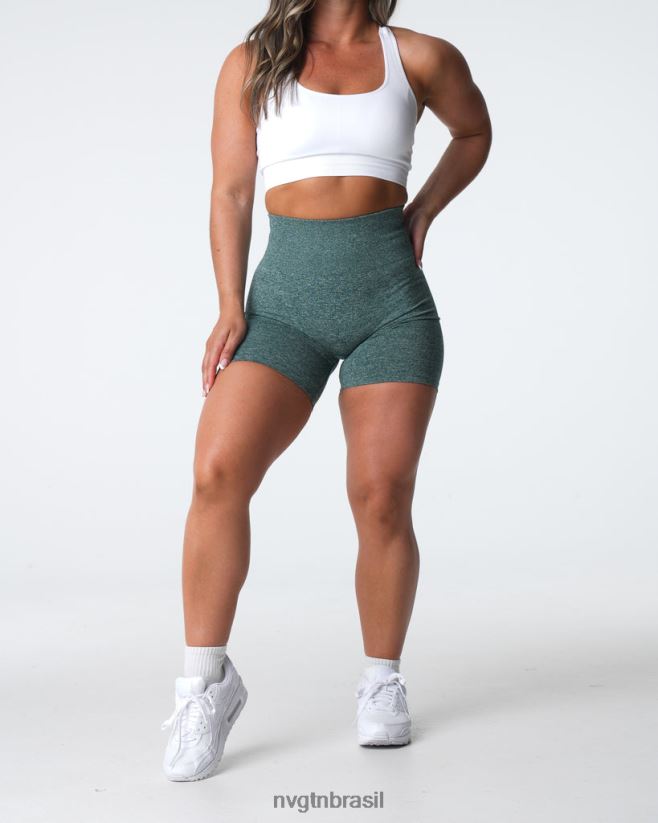 NVGTN fitness mulheres shorts sem costura verde floresta NNJ66L398