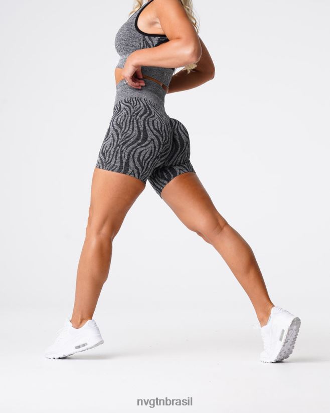 NVGTN fitness mulheres shorts zebra sem costura preto salpicado NNJ66L470