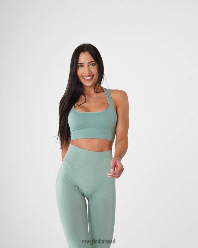 NVGTN fitness mulheres acender sutiã sem costura verde sálvia NNJ66L42