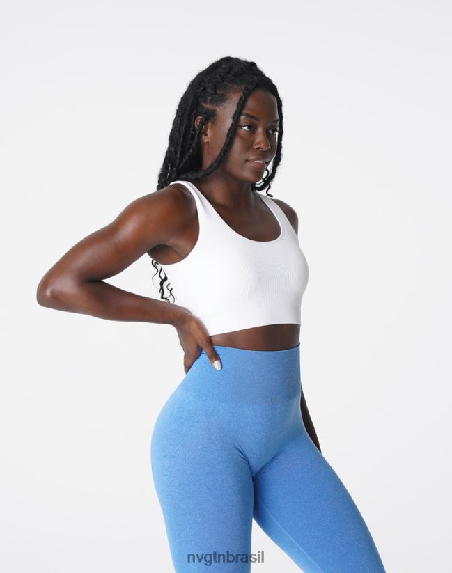 NVGTN fitness mulheres desejo sutiã sem costura com nervuras branco NNJ66L195