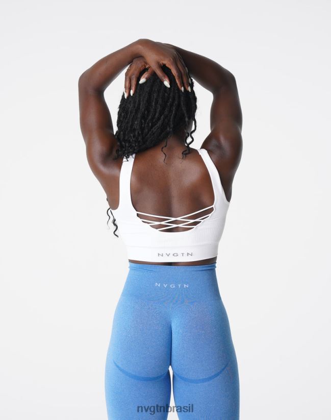 NVGTN fitness mulheres desejo sutiã sem costura com nervuras branco NNJ66L195