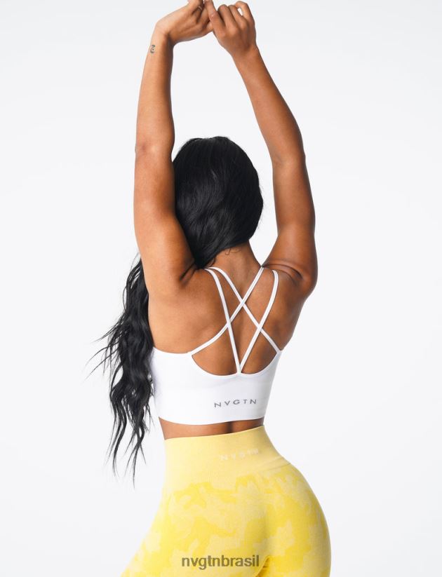 NVGTN fitness mulheres florescer sutiã sem costura branco NNJ66L163