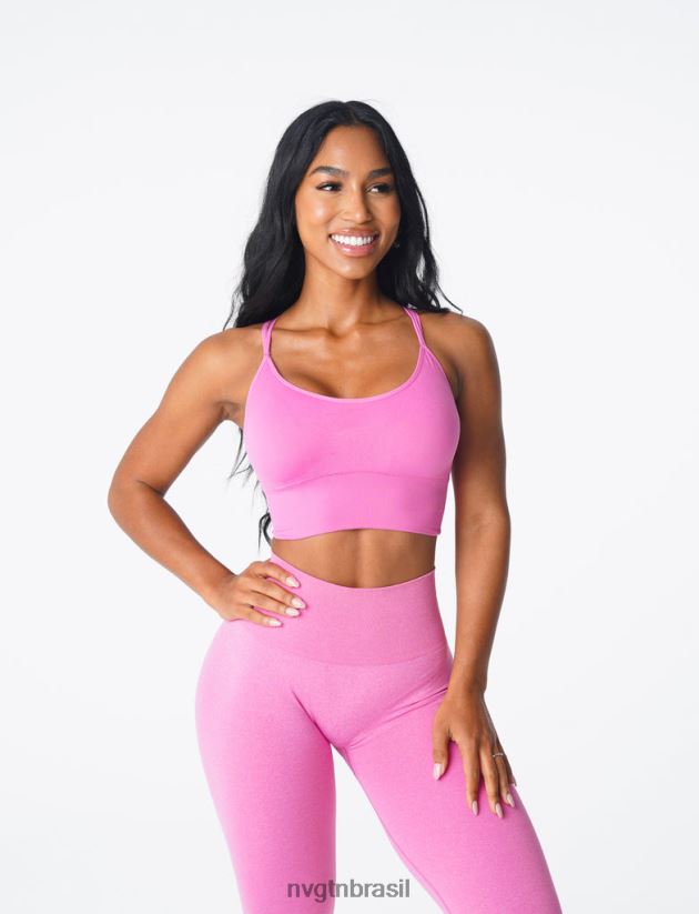 NVGTN fitness mulheres florescer sutiã sem costura chiclete rosa NNJ66L168