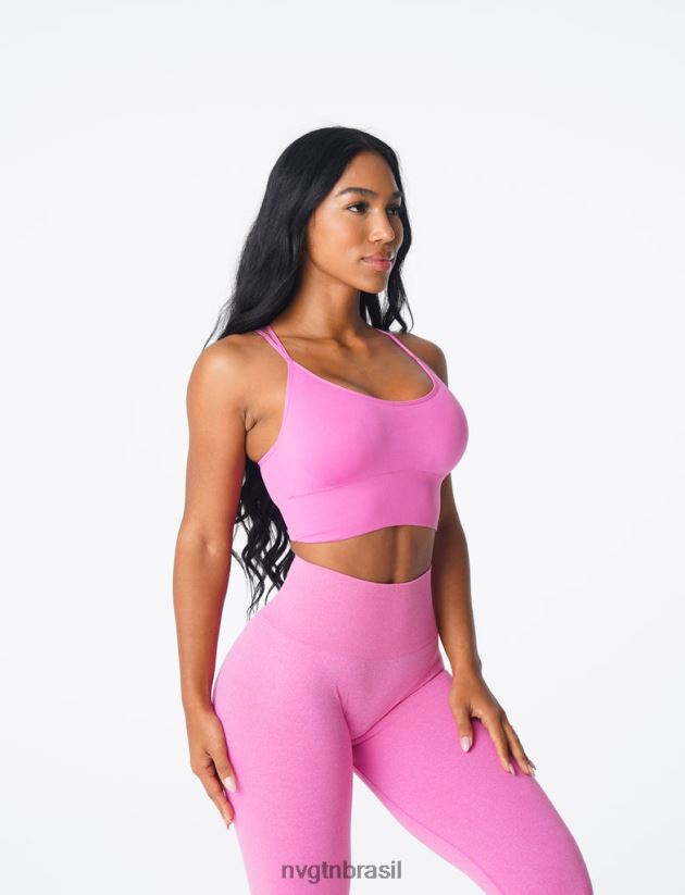 NVGTN fitness mulheres florescer sutiã sem costura chiclete rosa NNJ66L168