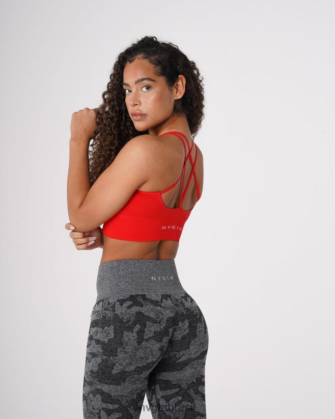 NVGTN fitness mulheres florescer sutiã sem costura escarlate NNJ66L60
