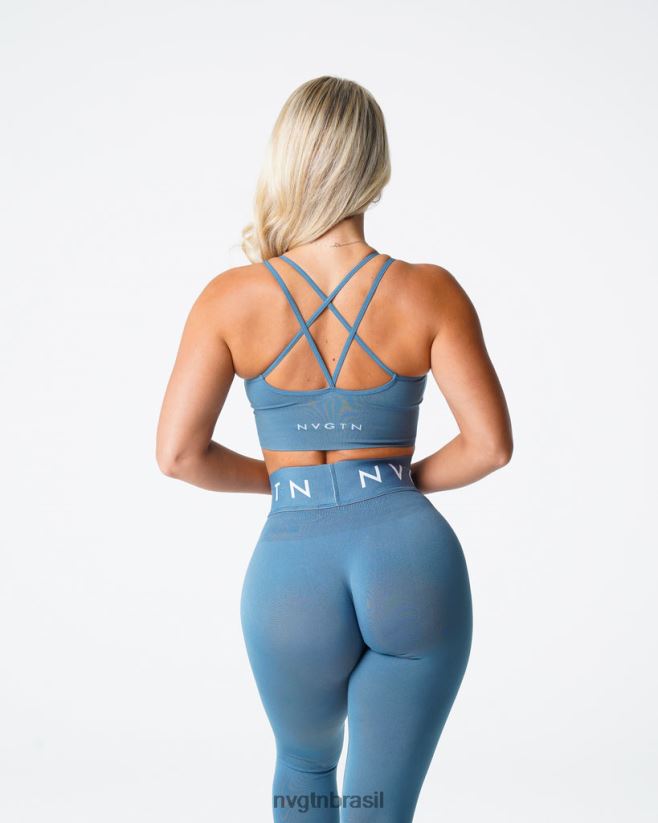 NVGTN fitness mulheres florescer sutiã sem costura pedra azul NNJ66L165