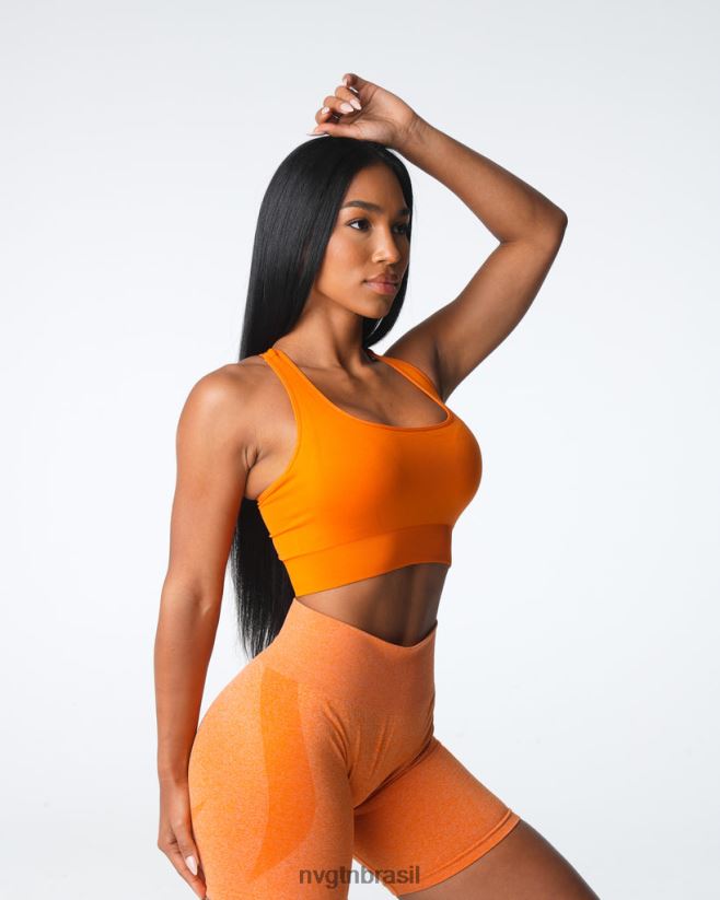 NVGTN fitness mulheres prosperar sutiã sem costura laranja queimado NNJ66L8