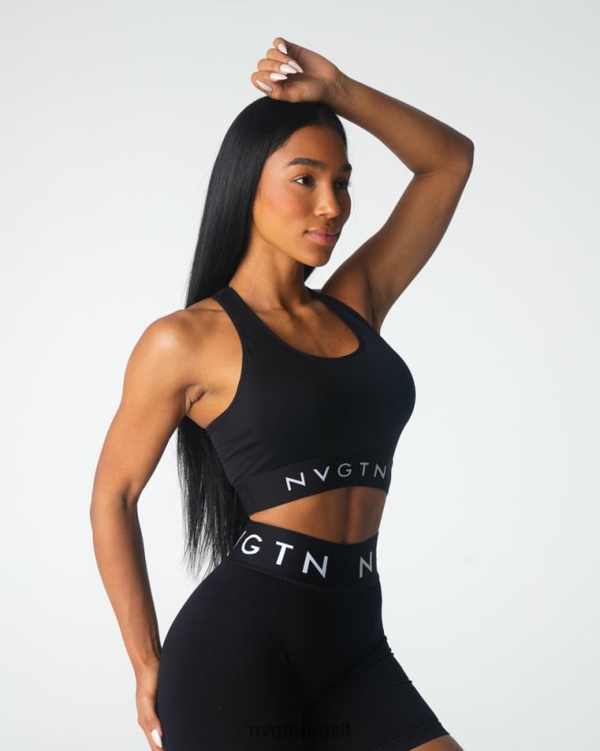 NVGTN fitness mulheres sutiã esportivo legado sem costura preto NNJ66L21