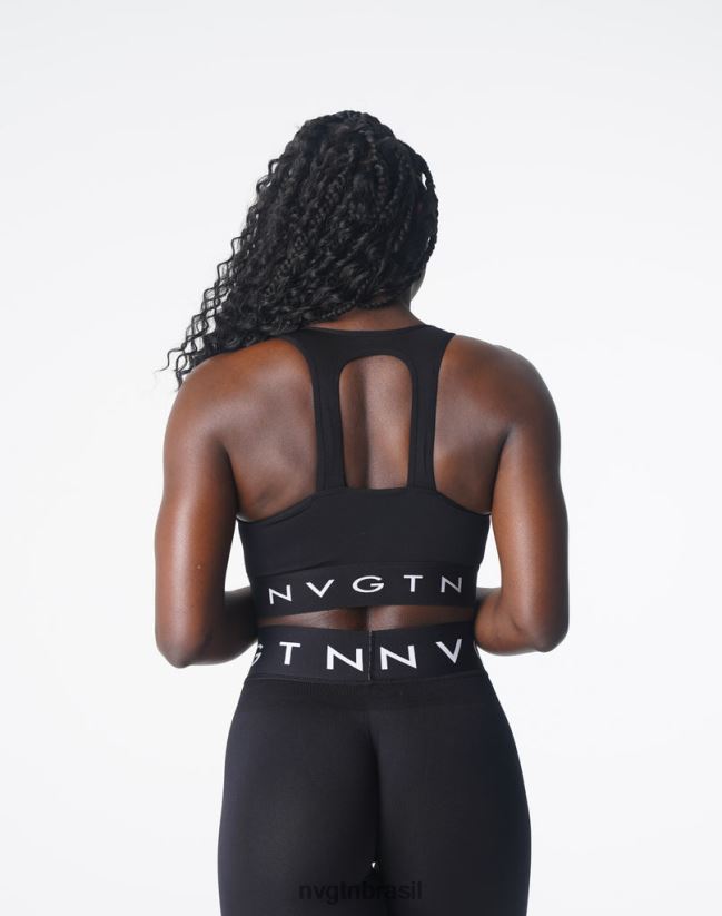 NVGTN fitness mulheres sutiã esportivo trilogia sem costura preto NNJ66L132