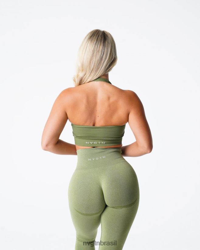 NVGTN fitness mulheres sutiã halter sem costura com nervuras ilimitadas Prado NNJ66L148