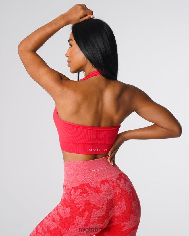 NVGTN fitness mulheres sutiã halter sem costura com nervuras ilimitadas maçã doce NNJ66L137