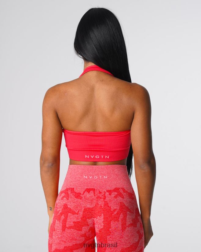 NVGTN fitness mulheres sutiã halter sem costura com nervuras ilimitadas maçã doce NNJ66L137