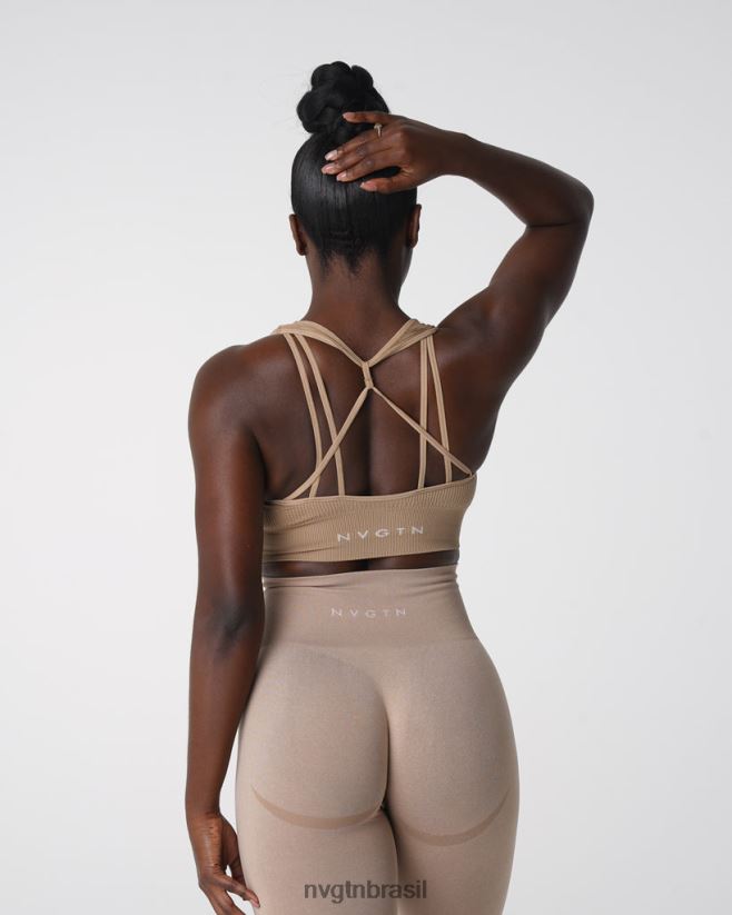 NVGTN fitness mulheres sutiã sem costura com nervuras galáxia bege NNJ66L160