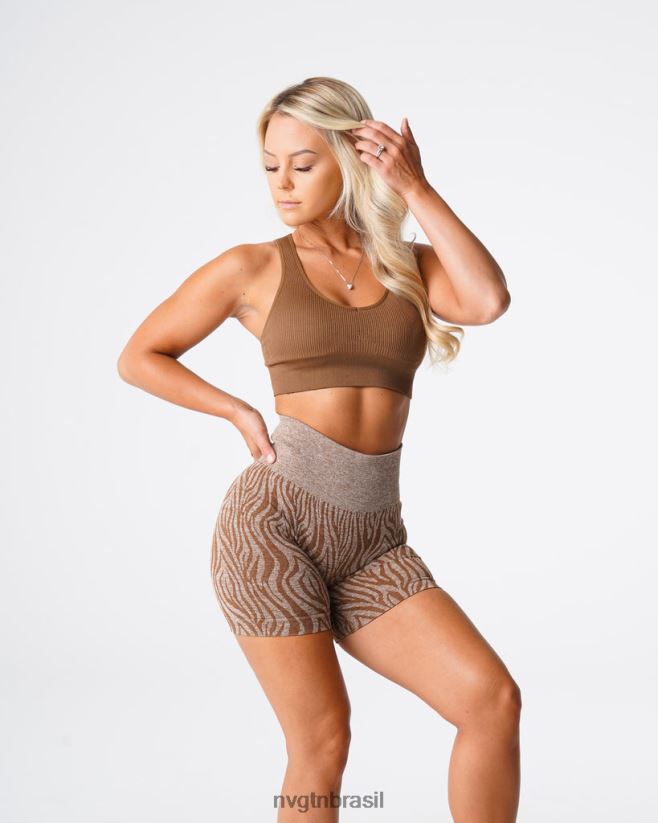 NVGTN fitness mulheres sutiã sem costura com nervuras galáxia café NNJ66L63